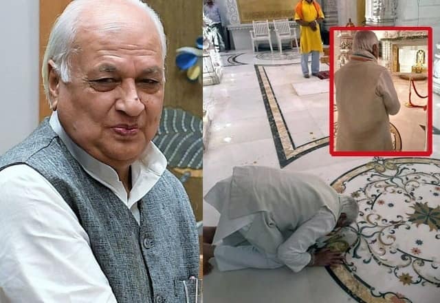 بھارتی مسلمان گورنر ہندو دیوتا کو سجدہ ریزہوگیا