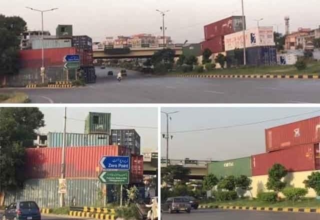 اسلام آباد کے مختلف داخلی راستے سیل