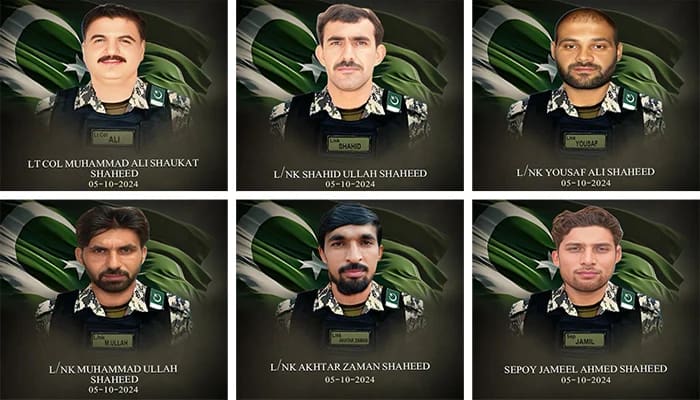 فائرنگ کا تبادلہ، 6 خوارج ہلاک، لیفٹیننٹ کرنل اور 5 جوان شہید