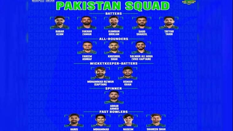 چیمپئنز ٹرافی 2025 کے لیے 15 رکنی قومی سکواڈ کا اعلان