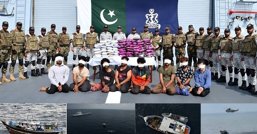 پاک بحریہ کا سمندر میں کامیاب انسداد منشیات آپریشن ، 1 ملین امریکی ڈالر کی منشیات پکڑلی