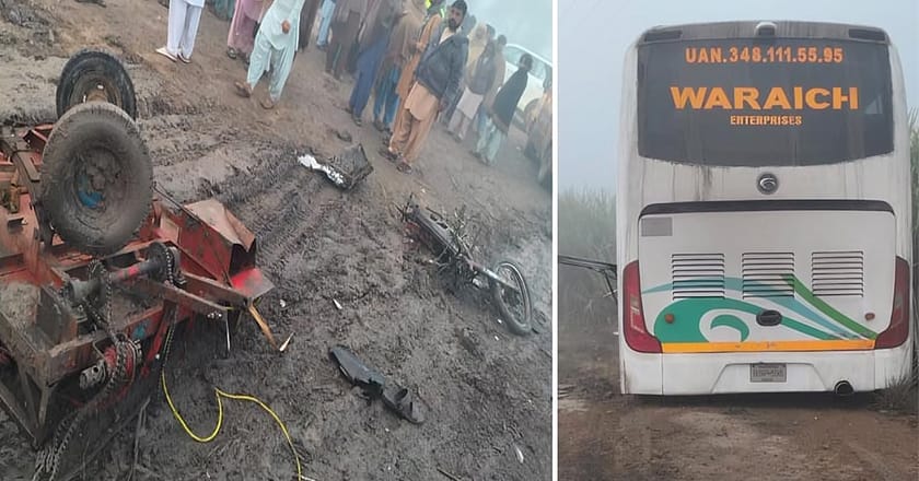 ظاہر پیر کے قریب بس کی رکشہ کو ٹکر، 4 افراد جاں بحق، 7 زخمی