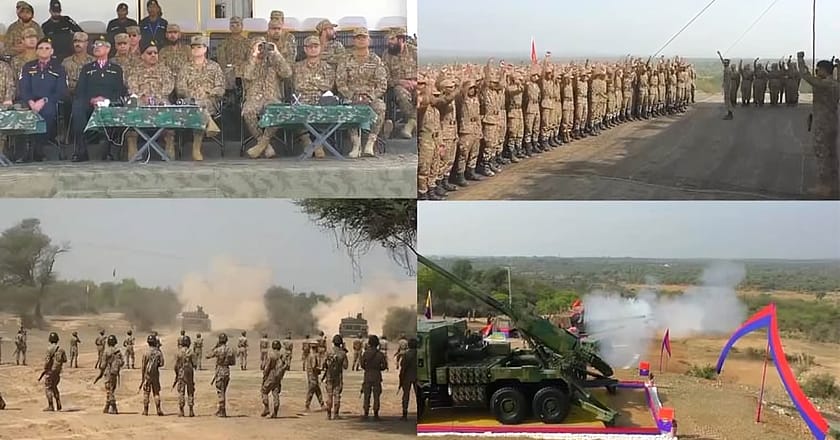 پاکستان آرمی اور ایئر فورس کا مشترکہ فائر پاور کا عملی مظاہرہ